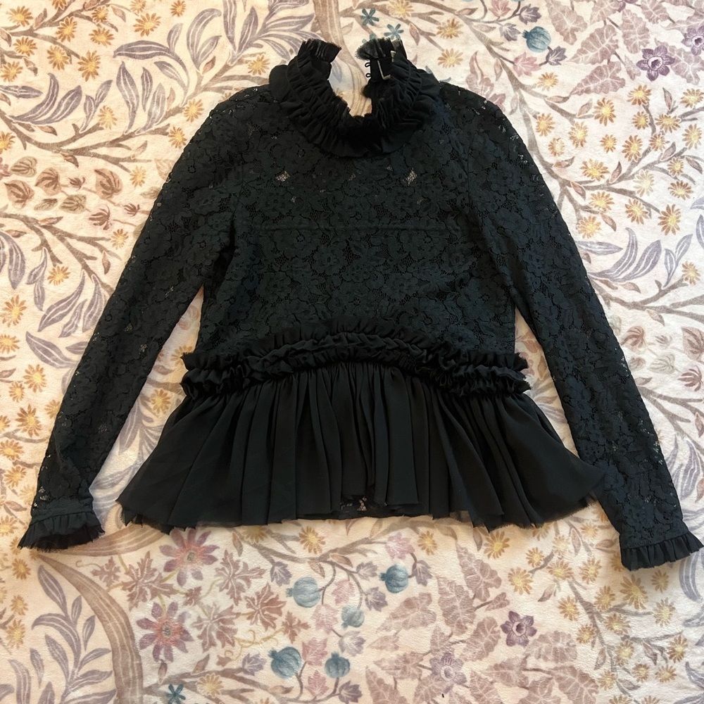 Tuckernuck Black Lace Peplum Blouse - Picture 10 of 10